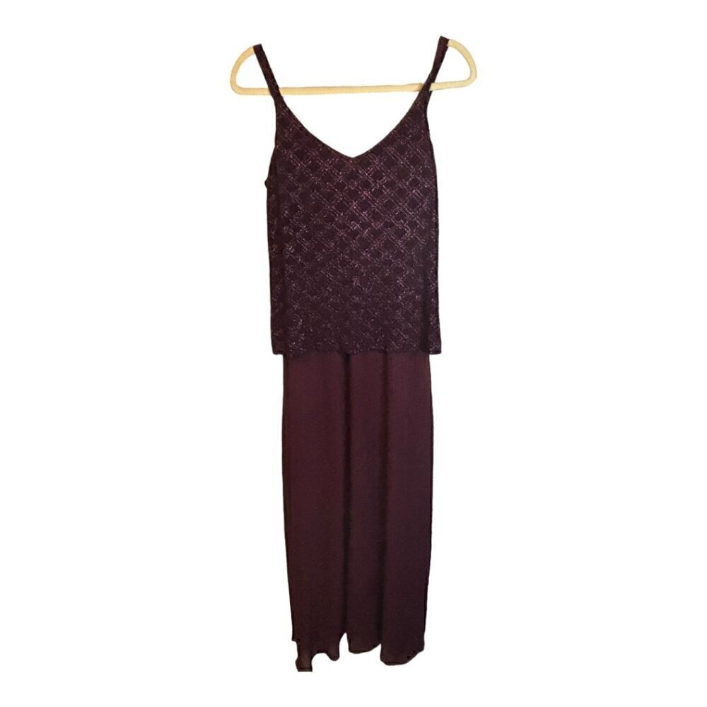 Alex Evenings Dress Women's Size‎ 10 Maxi Sparkles Wedding Guest Purple